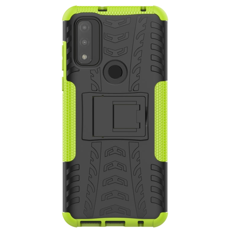 For Motorola Moto G Pure Tire Texture Shockproof TPU+PC Phone Case with Holder