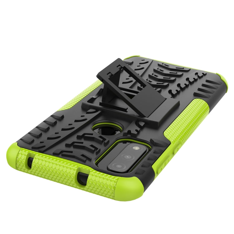 For Motorola Moto G Pure Tire Texture Shockproof TPU+PC Phone Case with Holder