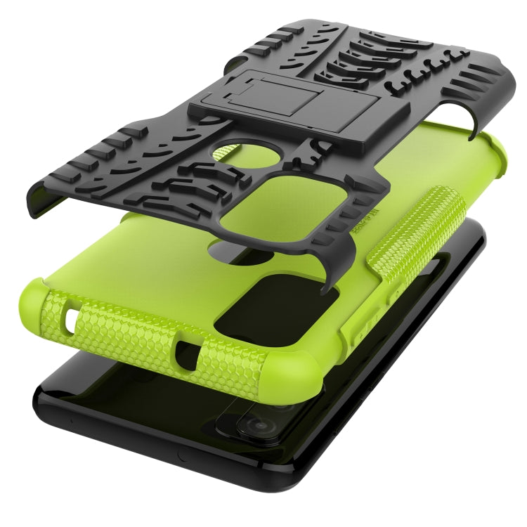 For Motorola Moto G Pure Tire Texture Shockproof TPU+PC Phone Case with Holder