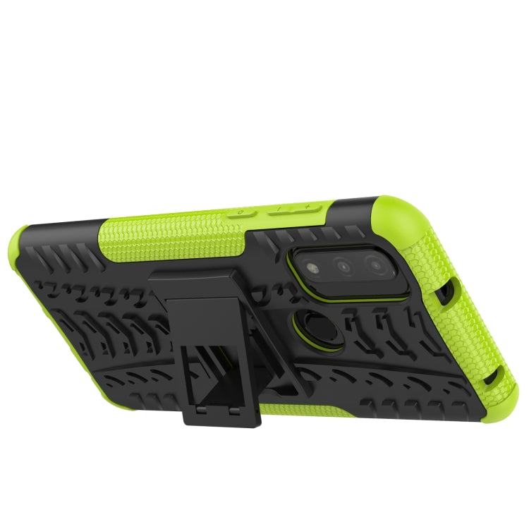 For Motorola Moto G Pure Tire Texture Shockproof TPU+PC Phone Case with Holder