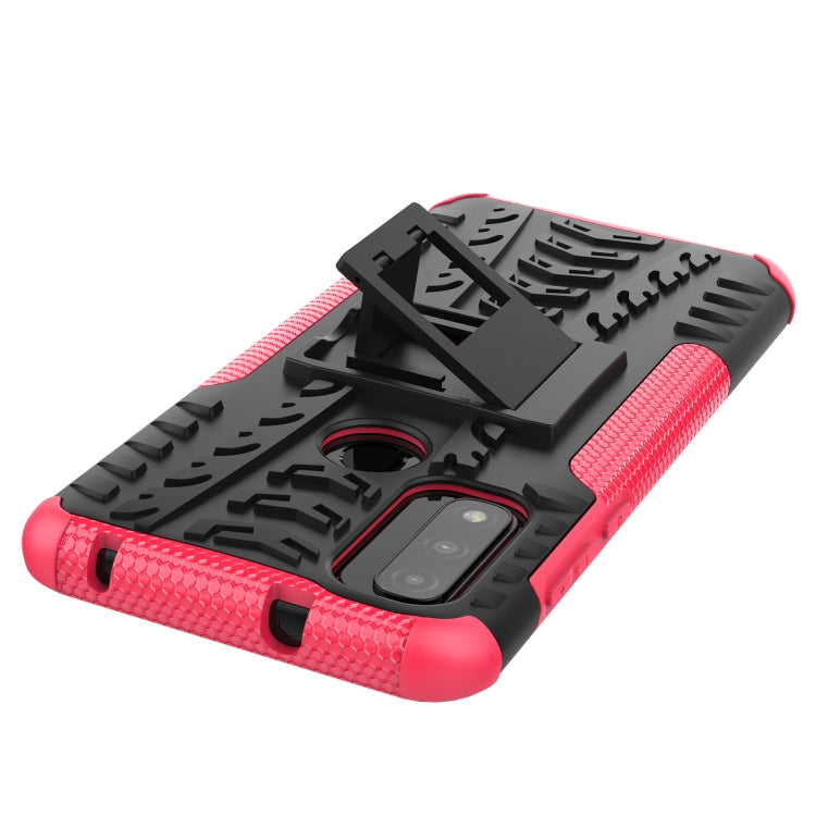 For Motorola Moto G Pure Tire Texture Shockproof TPU+PC Phone Case with Holder