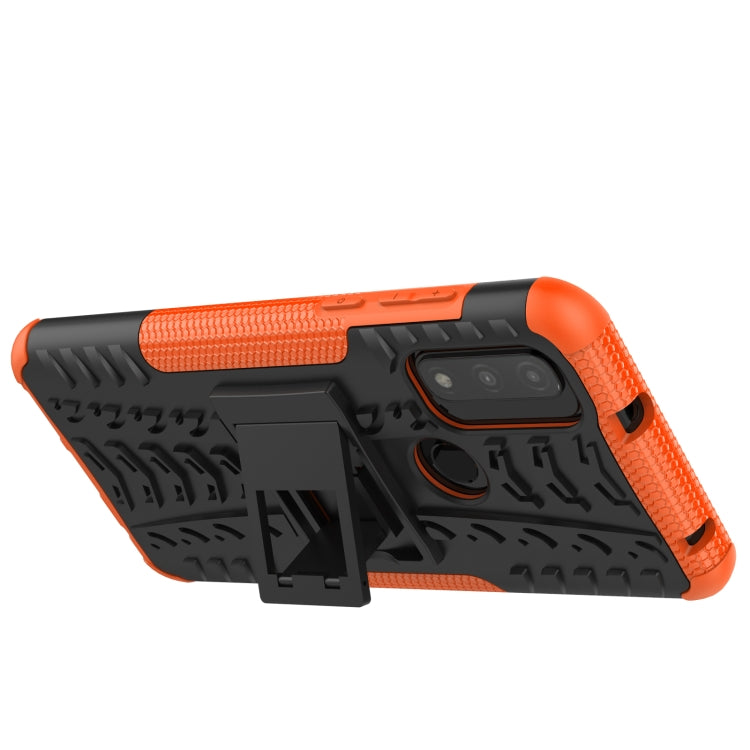 For Motorola Moto G Pure Tire Texture Shockproof TPU+PC Phone Case with Holder
