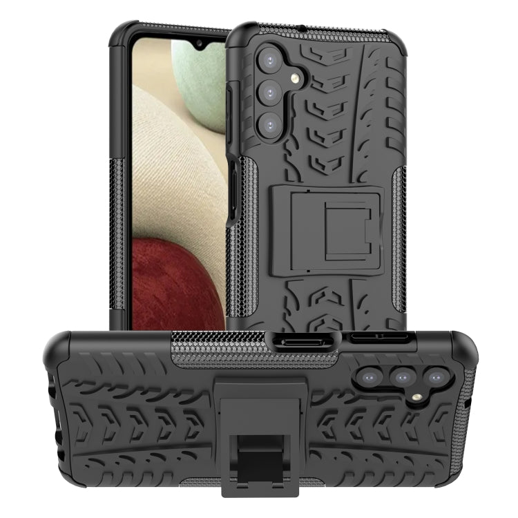 For Samsung Galaxy A13 5G Tire Texture Shockproof TPU+PC Phone Case with Holder