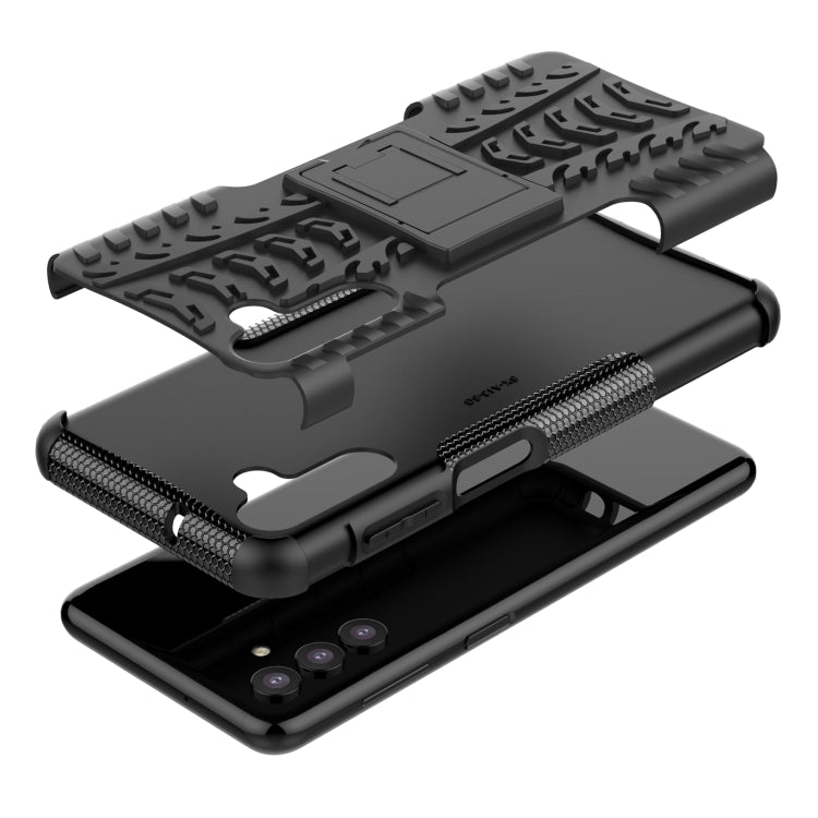 For Samsung Galaxy A13 5G Tire Texture Shockproof TPU+PC Phone Case with Holder