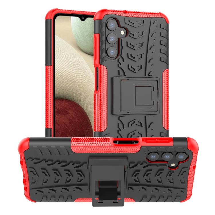 For Samsung Galaxy A13 5G Tire Texture Shockproof TPU+PC Phone Case with Holder