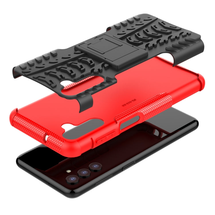 For Samsung Galaxy A13 5G Tire Texture Shockproof TPU+PC Phone Case with Holder
