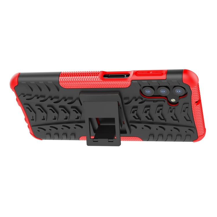 For Samsung Galaxy A13 5G Tire Texture Shockproof TPU+PC Phone Case with Holder