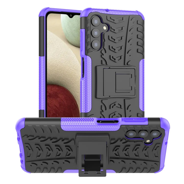 For Samsung Galaxy A13 5G Tire Texture Shockproof TPU+PC Phone Case with Holder