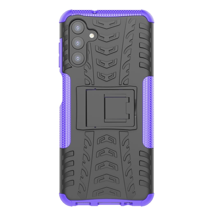 For Samsung Galaxy A13 5G Tire Texture Shockproof TPU+PC Phone Case with Holder