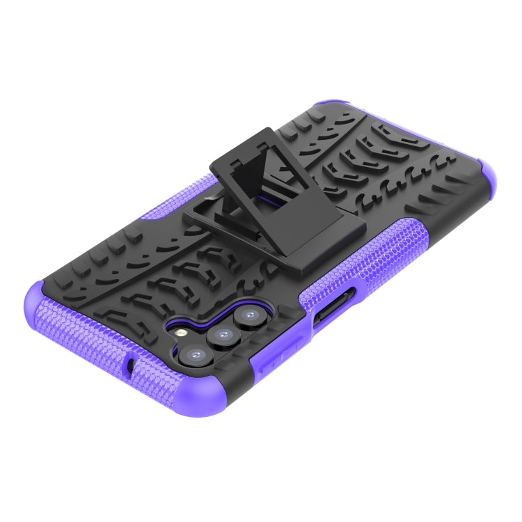 For Samsung Galaxy A13 5G Tire Texture Shockproof TPU+PC Phone Case with Holder