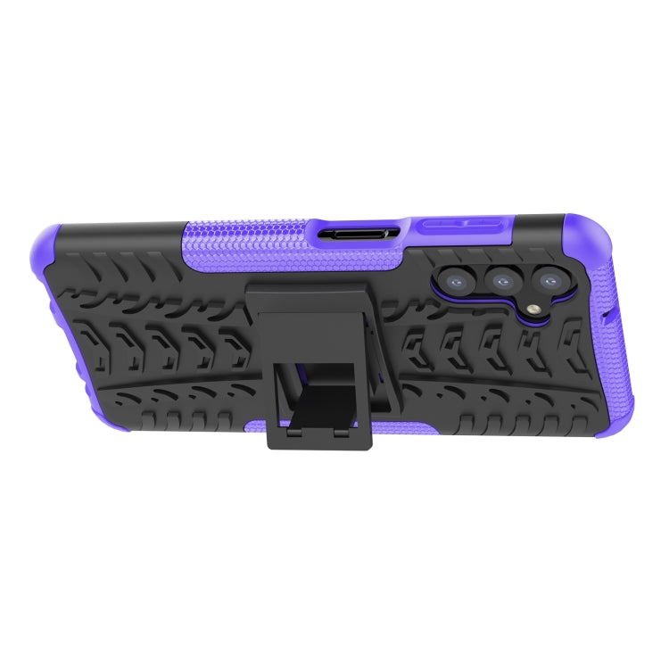 For Samsung Galaxy A13 5G Tire Texture Shockproof TPU+PC Phone Case with Holder
