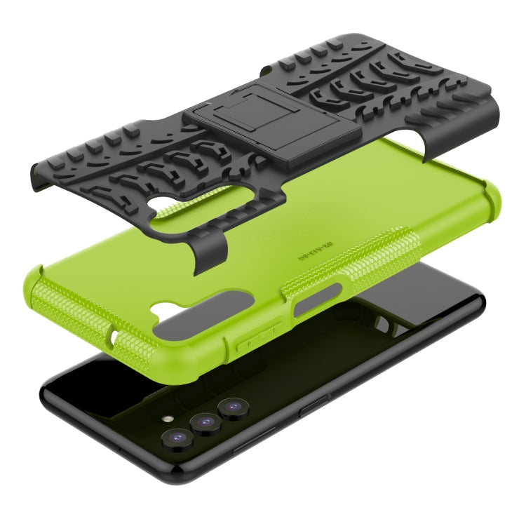 For Samsung Galaxy A13 5G Tire Texture Shockproof TPU+PC Phone Case with Holder