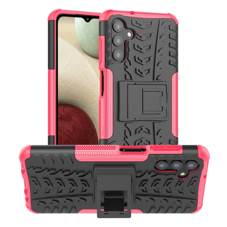 For Samsung Galaxy A13 5G Tire Texture Shockproof TPU+PC Phone Case with Holder