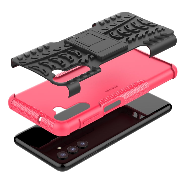 For Samsung Galaxy A13 5G Tire Texture Shockproof TPU+PC Phone Case with Holder