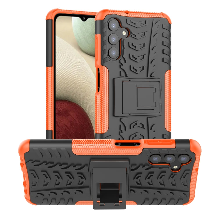 For Samsung Galaxy A13 5G Tire Texture Shockproof TPU+PC Phone Case with Holder