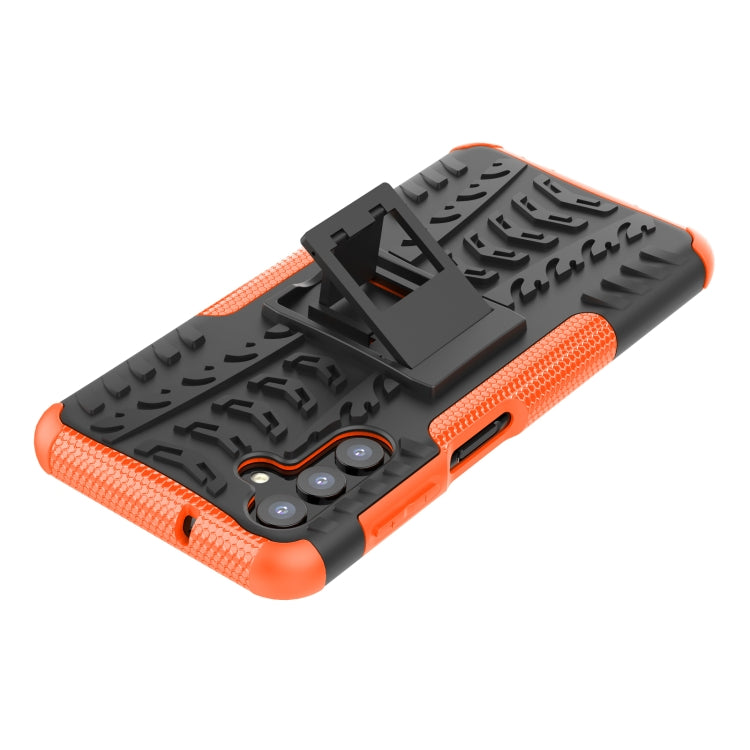 For Samsung Galaxy A13 5G Tire Texture Shockproof TPU+PC Phone Case with Holder