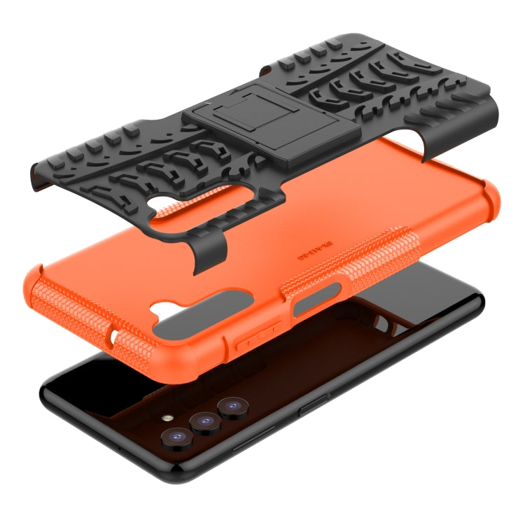 For Samsung Galaxy A13 5G Tire Texture Shockproof TPU+PC Phone Case with Holder