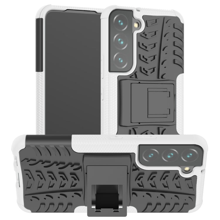 For Samsung Galaxy S22 5G Tire Texture Shockproof TPU+PC Phone Case with Holder