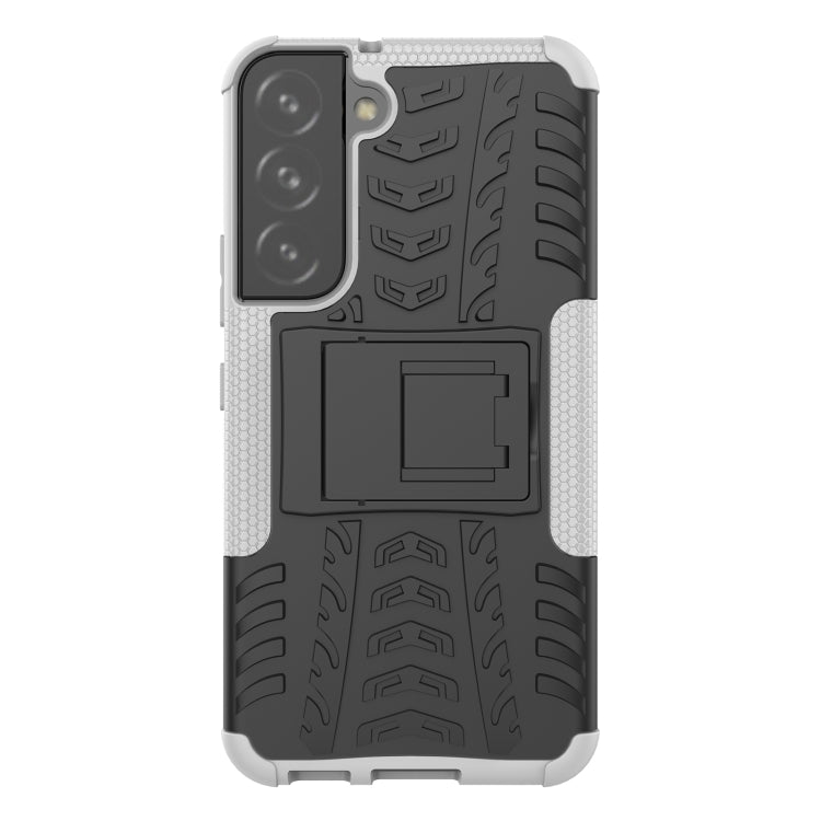 For Samsung Galaxy S22 5G Tire Texture Shockproof TPU+PC Phone Case with Holder