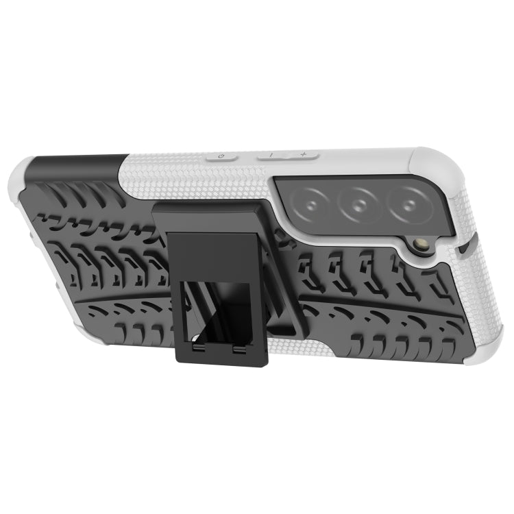 For Samsung Galaxy S22 5G Tire Texture Shockproof TPU+PC Phone Case with Holder