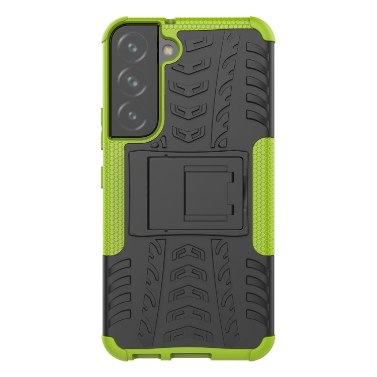 For Samsung Galaxy S22 5G Tire Texture Shockproof TPU+PC Phone Case with Holder