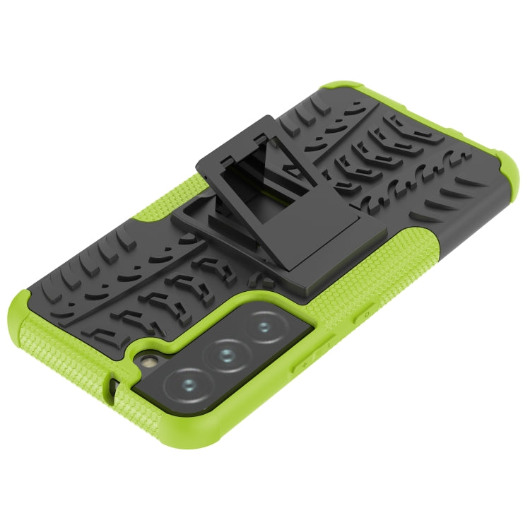 For Samsung Galaxy S22 5G Tire Texture Shockproof TPU+PC Phone Case with Holder