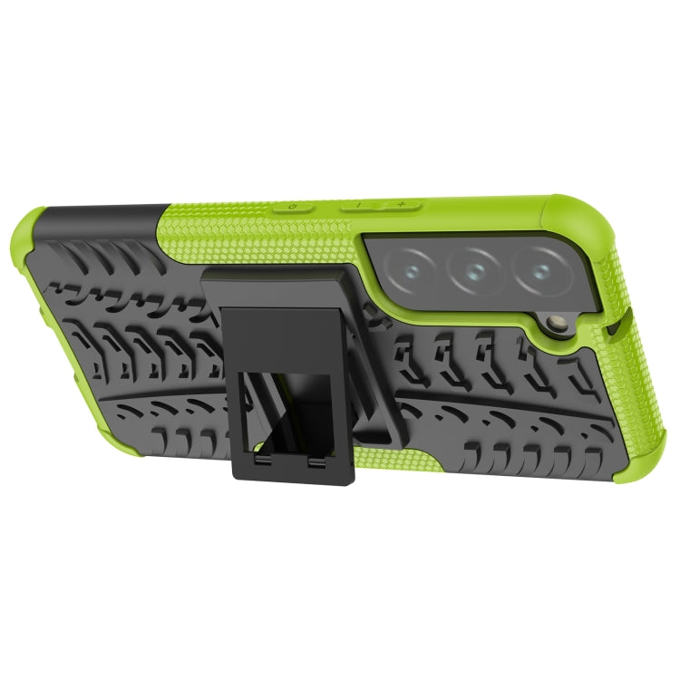 For Samsung Galaxy S22 5G Tire Texture Shockproof TPU+PC Phone Case with Holder