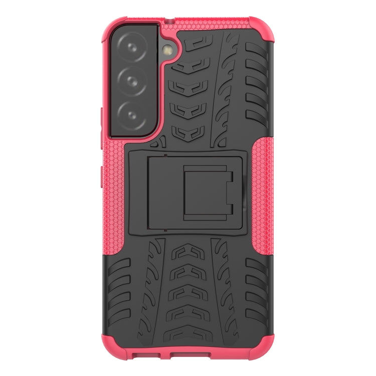For Samsung Galaxy S22 5G Tire Texture Shockproof TPU+PC Phone Case with Holder