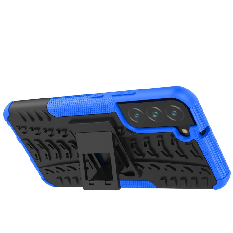 For Samsung Galaxy S22+ 5G Tire Texture Shockproof TPU+PC Phone Case with Holder