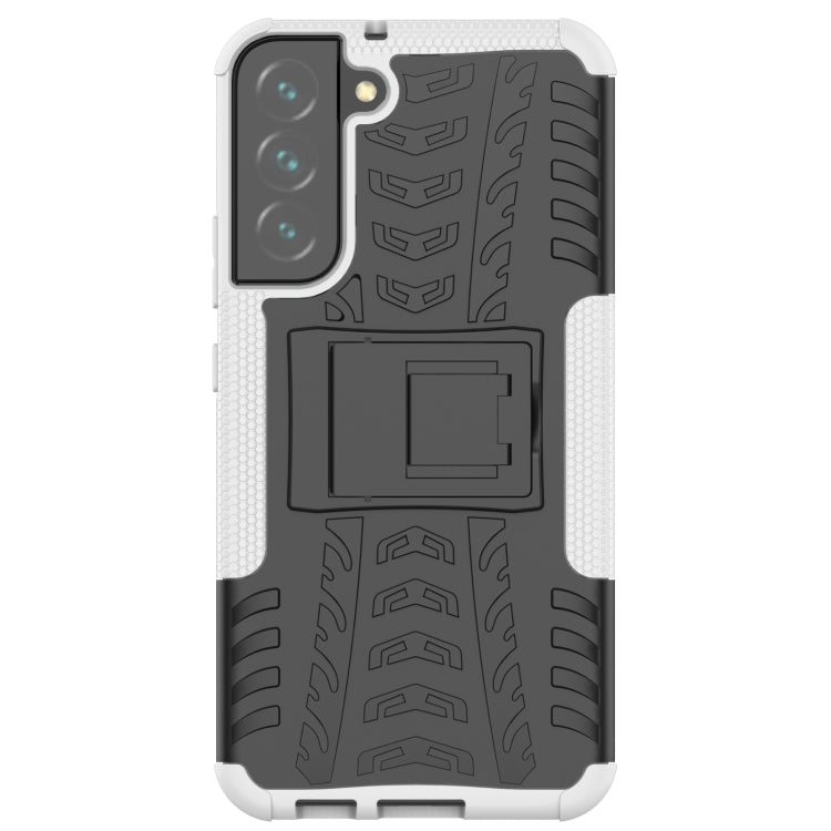 For Samsung Galaxy S22+ 5G Tire Texture Shockproof TPU+PC Phone Case with Holder