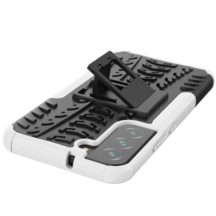 For Samsung Galaxy S22+ 5G Tire Texture Shockproof TPU+PC Phone Case with Holder