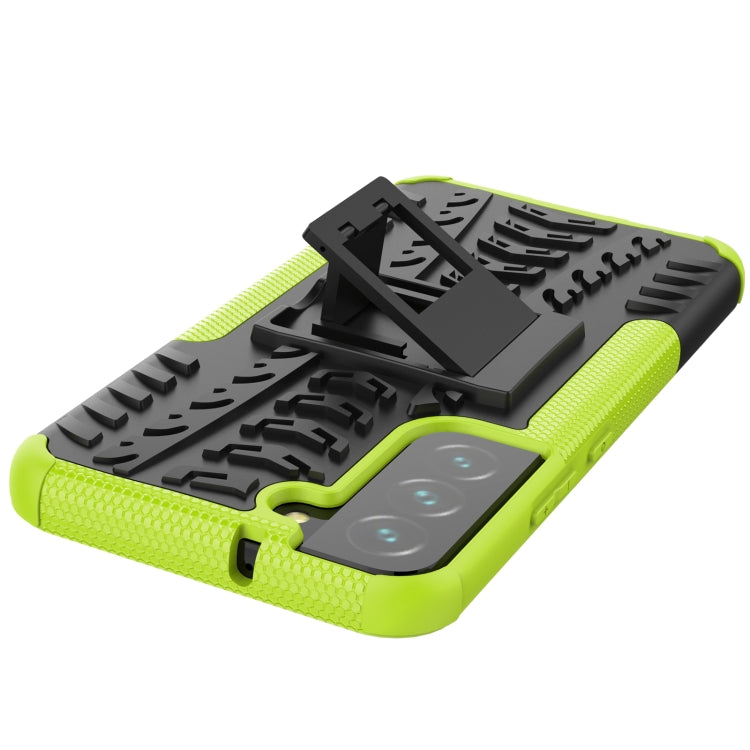 For Samsung Galaxy S22+ 5G Tire Texture Shockproof TPU+PC Phone Case with Holder