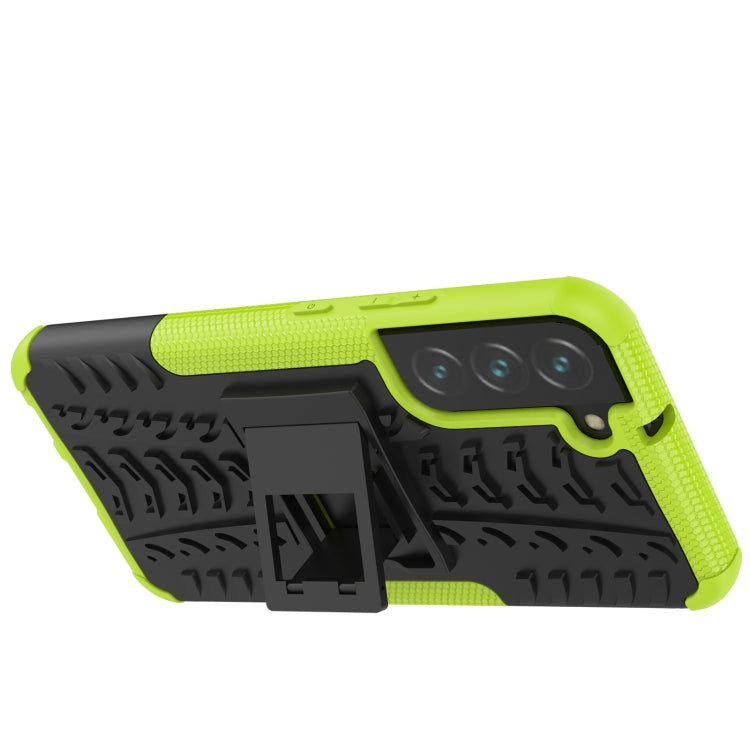 For Samsung Galaxy S22+ 5G Tire Texture Shockproof TPU+PC Phone Case with Holder