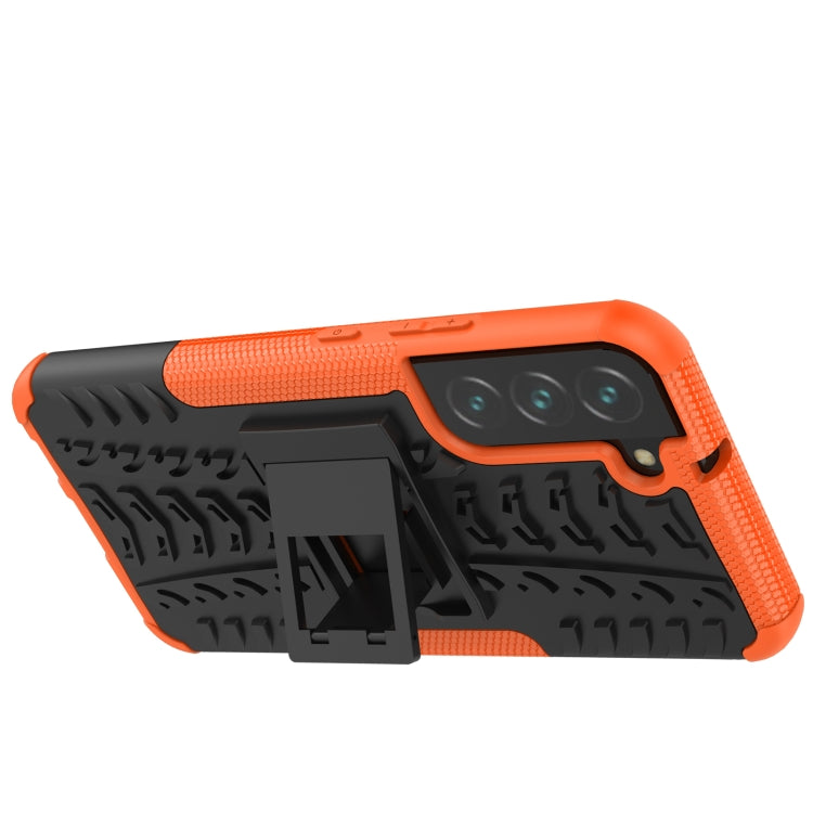 For Samsung Galaxy S22+ 5G Tire Texture Shockproof TPU+PC Phone Case with Holder