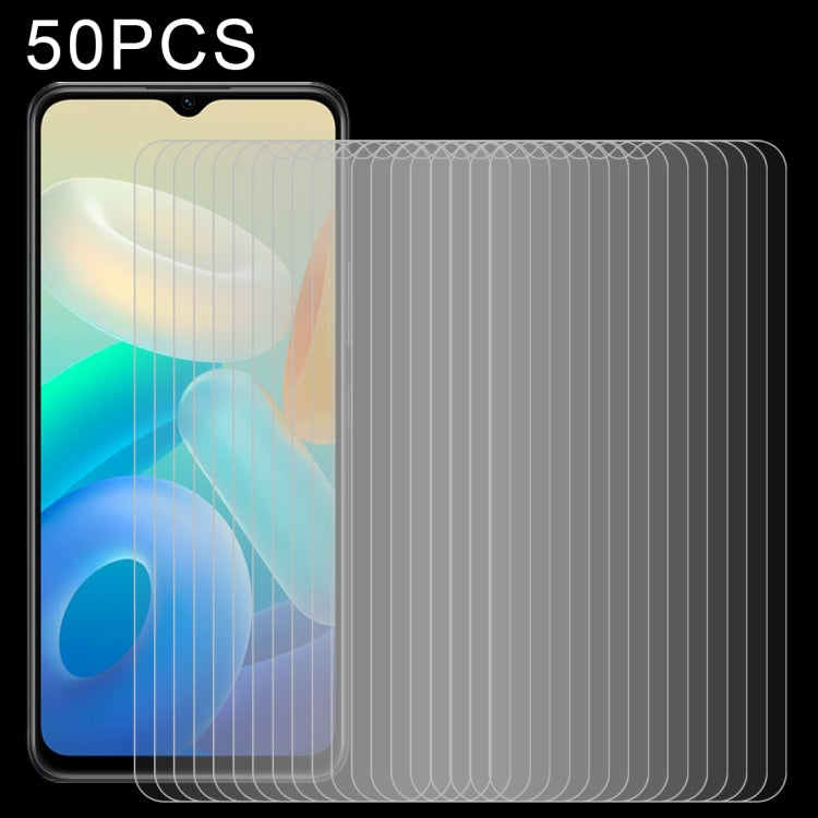 50 PCS 0.26mm 9H 2.5D Tempered Glass Film For vivo Y76s