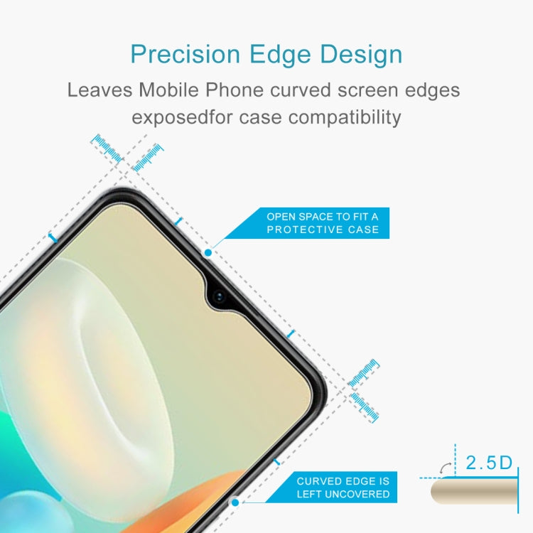 50 PCS 0.26mm 9H 2.5D Tempered Glass Film For vivo Y76s