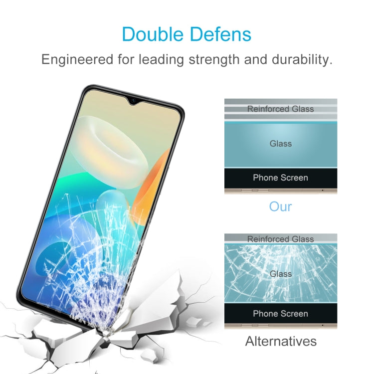 50 PCS 0.26mm 9H 2.5D Tempered Glass Film For vivo Y76s