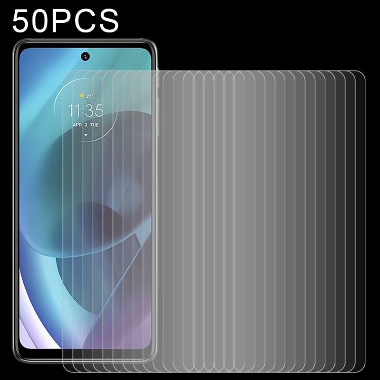 50 PCS 0.26mm 9H 2.5D Tempered Glass Film For Motorola Moto G51 5G / G200 5G / G60