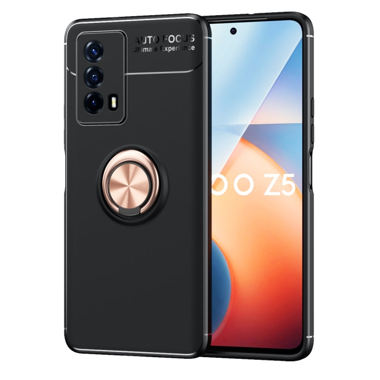For vivo iQOO Z5 Metal Ring Holder 360 Degree Rotating TPU Phone Case