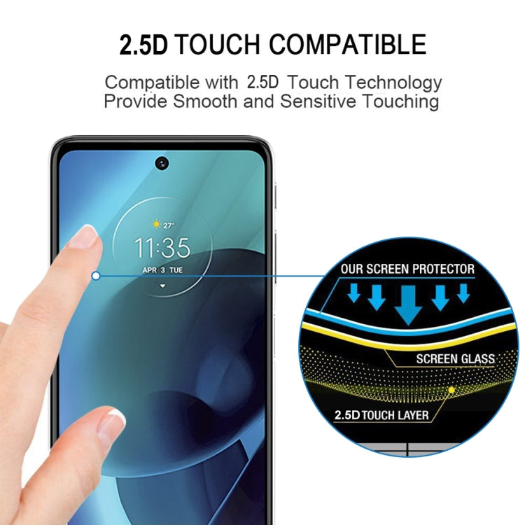 25 PCS Full Glue Cover Screen Protector Tempered Glass Film For Motorola Moto G51 5G