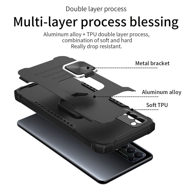 For Samsung Galaxy J2 Prime G532 Fine Hole Version Fierce Warrior Series Armor All-inclusive Shockproof Aluminum Alloy + TPU Phone Case with Ring Holder