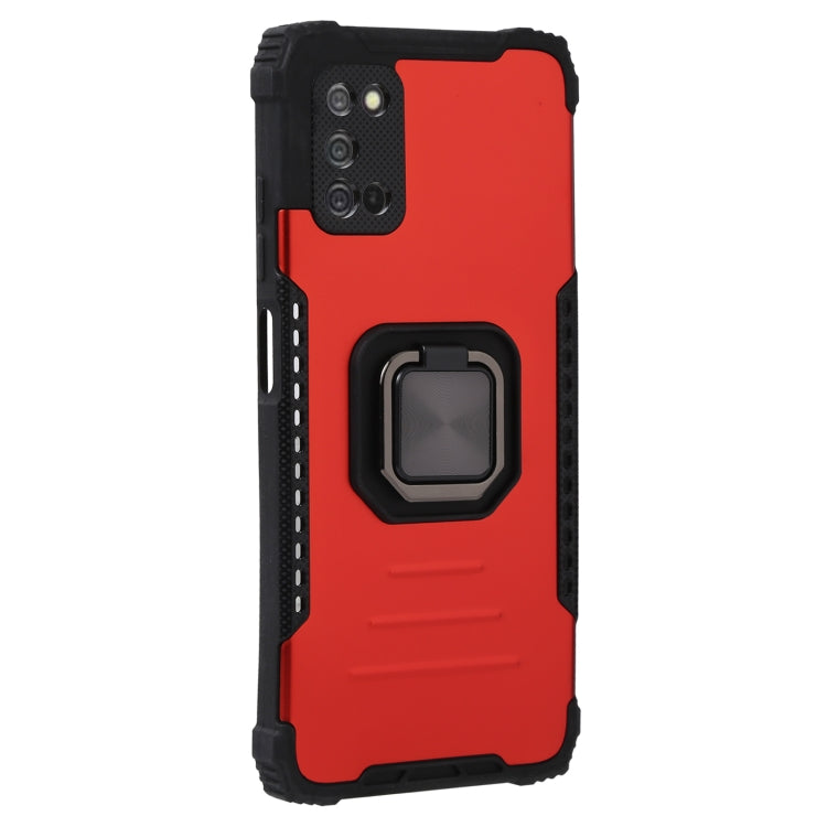 For Samsung Galaxy A03s 164mm Fierce Warrior Series Armor All-inclusive Shockproof Aluminum Alloy + TPU Phone Case with Ring Holder