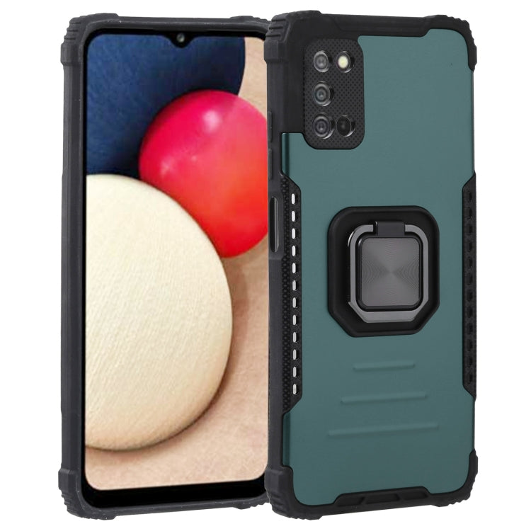 For Samsung Galaxy A03s 164mm Fierce Warrior Series Armor All-inclusive Shockproof Aluminum Alloy + TPU Phone Case with Ring Holder