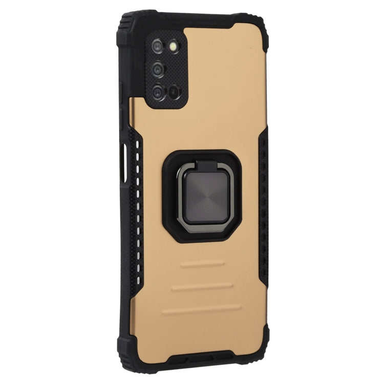 For Samsung Galaxy A03s 164mm Fierce Warrior Series Armor All-inclusive Shockproof Aluminum Alloy + TPU Phone Case with Ring Holder
