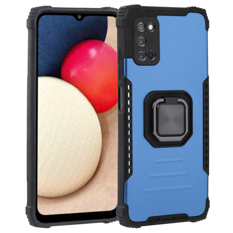 For Samsung Galaxy A03s 164mm Fierce Warrior Series Armor All-inclusive Shockproof Aluminum Alloy + TPU Phone Case with Ring Holder