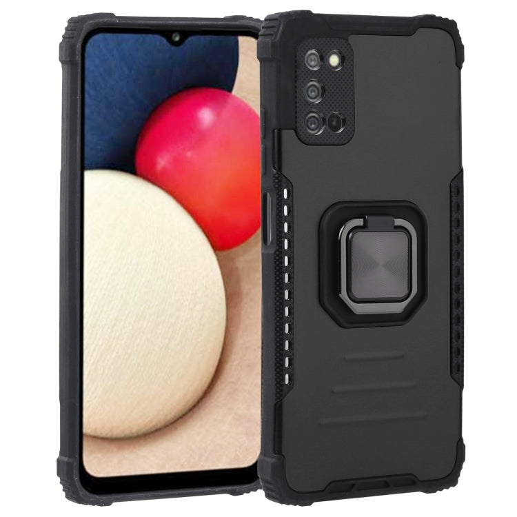 For Samsung Galaxy A03s 164mm Fierce Warrior Series Armor All-inclusive Shockproof Aluminum Alloy + TPU Phone Case with Ring Holder