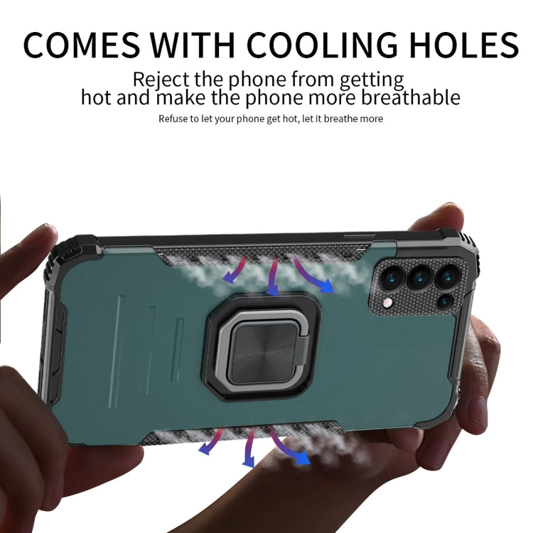 For Samsung Galaxy J7/J7 Nxt Fine Hole Version Fierce Warrior Series Armor All-inclusive Shockproof Aluminum Alloy + TPU Phone Case with Ring Holder