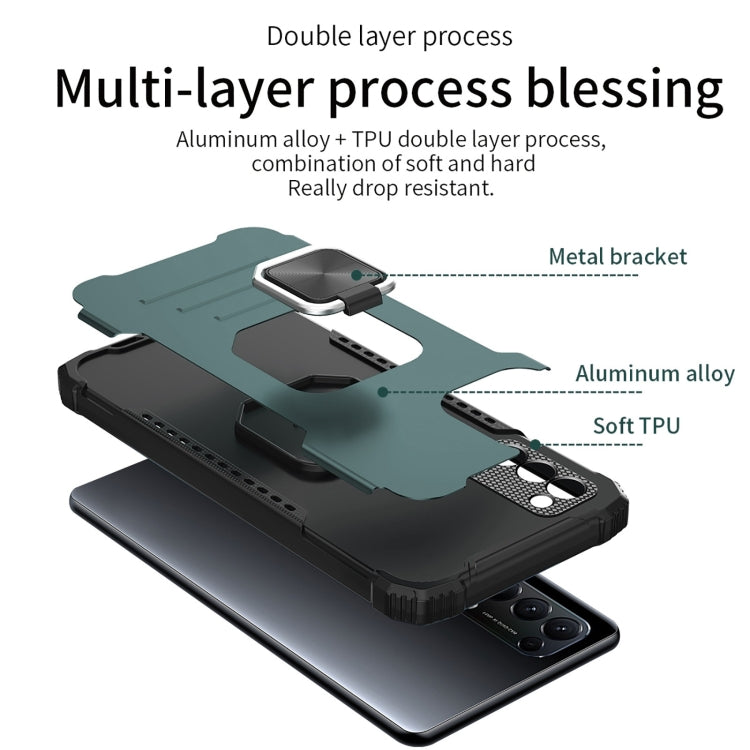 For Samsung Galaxy J7/J7 Nxt Fine Hole Version Fierce Warrior Series Armor All-inclusive Shockproof Aluminum Alloy + TPU Phone Case with Ring Holder