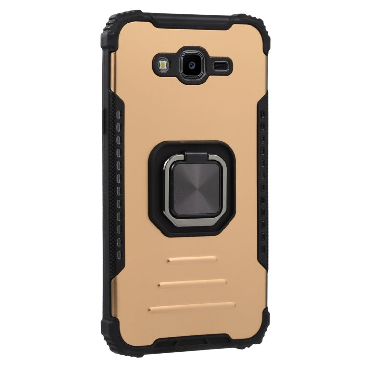For Samsung Galaxy J7/J7 Nxt Fine Hole Version Fierce Warrior Series Armor All-inclusive Shockproof Aluminum Alloy + TPU Phone Case with Ring Holder