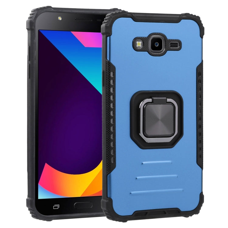 For Samsung Galaxy J7/J7 Nxt Fine Hole Version Fierce Warrior Series Armor All-inclusive Shockproof Aluminum Alloy + TPU Phone Case with Ring Holder